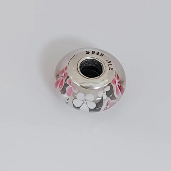 Pandora Pink Flower Murano Glass Charm Bead with box - Picture 3 of 3